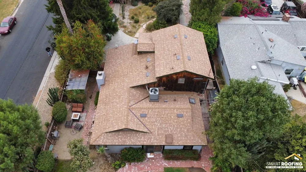Smart Roofing project - Asphalt Shingle Roof Installation - Aerial Documentation in Los Angeles