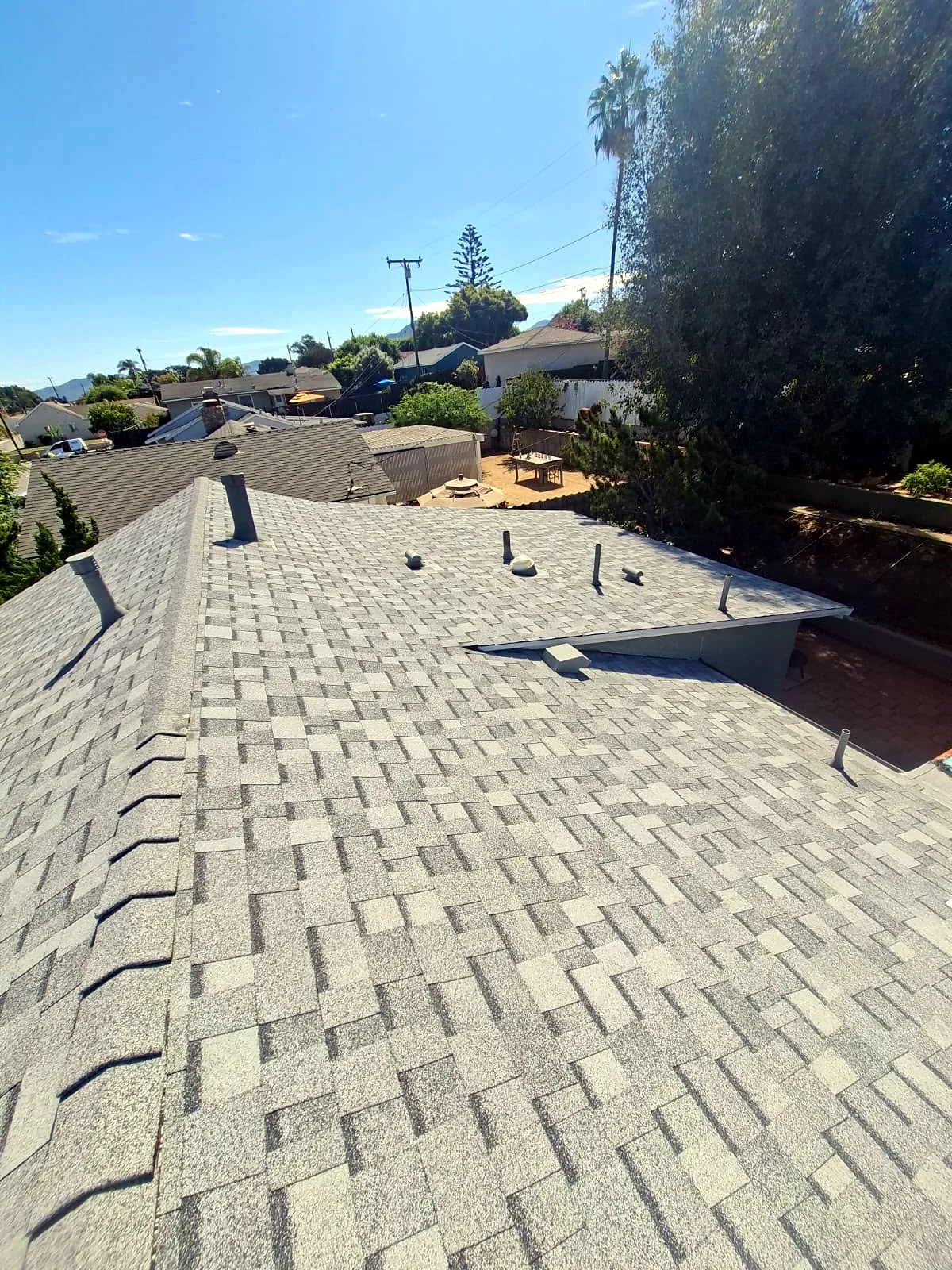 Sierra Gray ridge line and pipe vents on a Camarillo, CA home